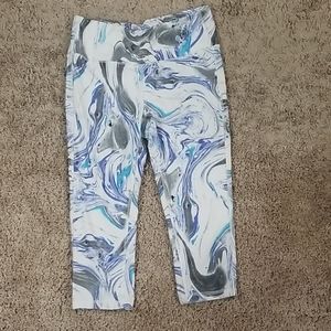 Watercolor / marble workout capris